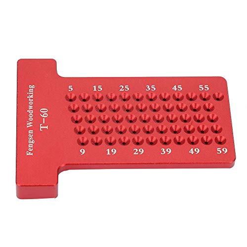 Premium Aluminum Alloy T-Type Woodworking Scriber & Hole Gauge - Carpenter Marking Tool (Red) for Precision Woodworking, DIY Projects & Furniture Making