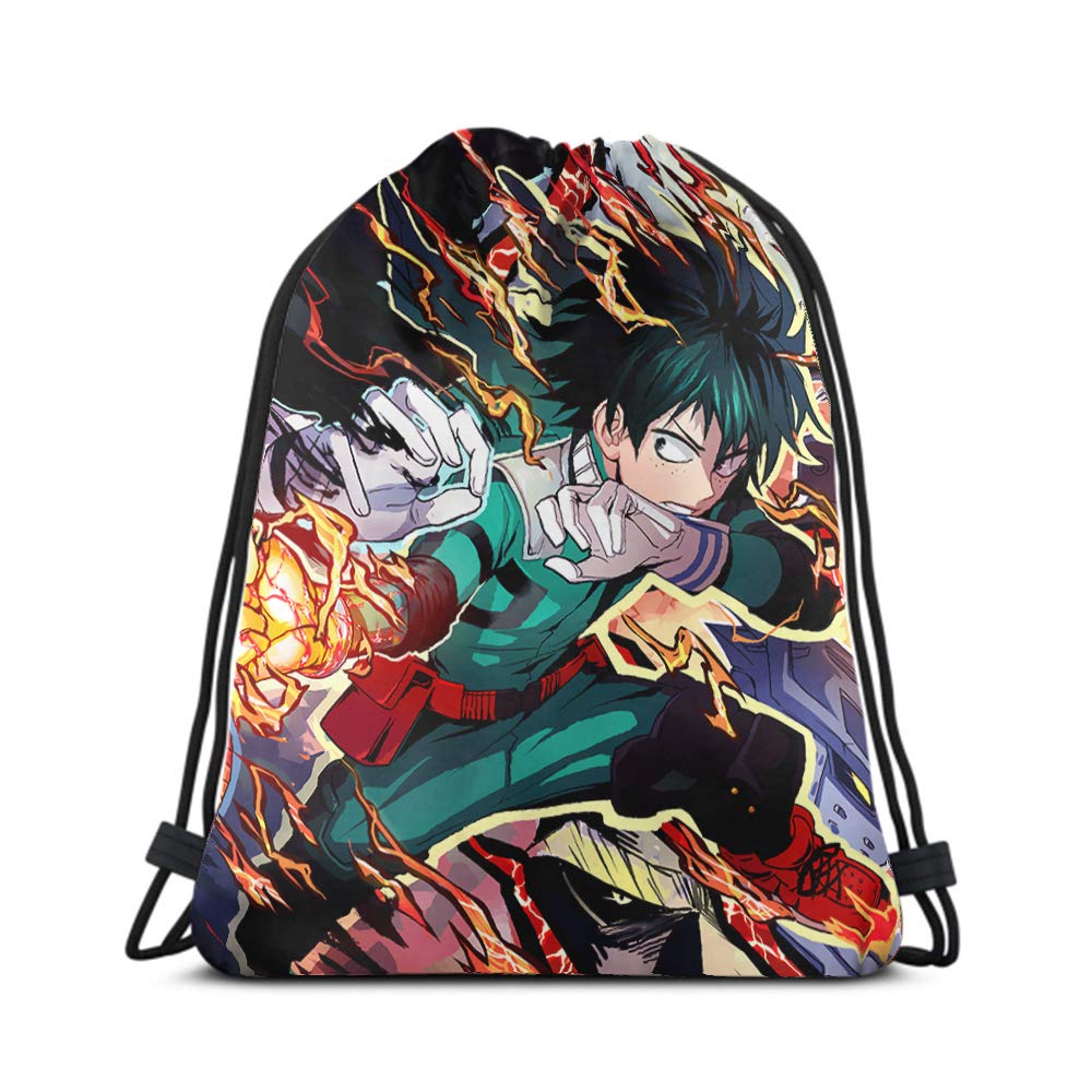 Anime Manga Drawstring Backpack - Lightweight Sports Gym Bag for School, Travel & Cosplay | Water-Resistant Casual Daypack for Teens & Adults