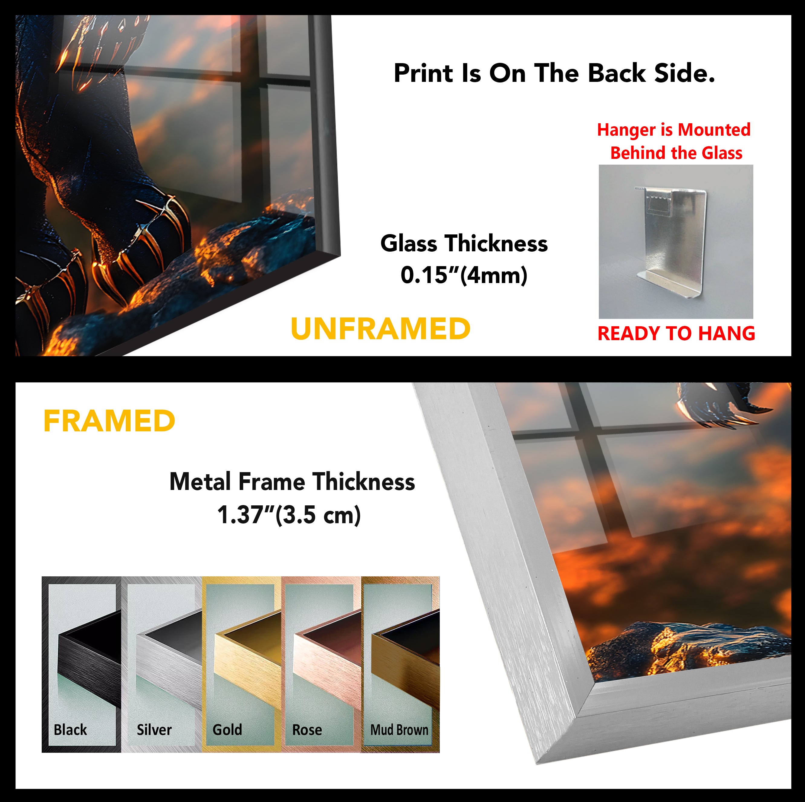 Black Panther Body Glass Wall Art - Stunning 3D Animal Decor for Living Room, Bedroom & Office - Perfect Modern Home & Gift Idea