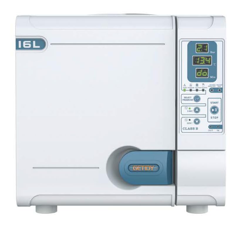 16L Digital Display Class B Autoclave Vacuum Steam Sterilizer - High Temperature Tabletop Lab Equipment for Dental, Medical & Tattoo Tools (JY-16) - Perfect for Clinics, Laboratories & Beauty Salons