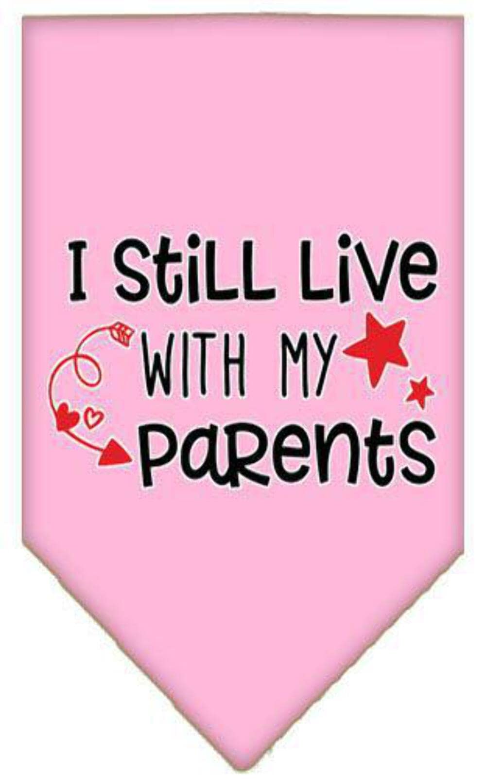 Funny Pet Bandana for Dogs - 'I Still Live With My Parents' Screen Printed Design - Grey Small Dog Neck Scarf - Perfect for Pet Costumes, Birthday Parties & Photo Shoots