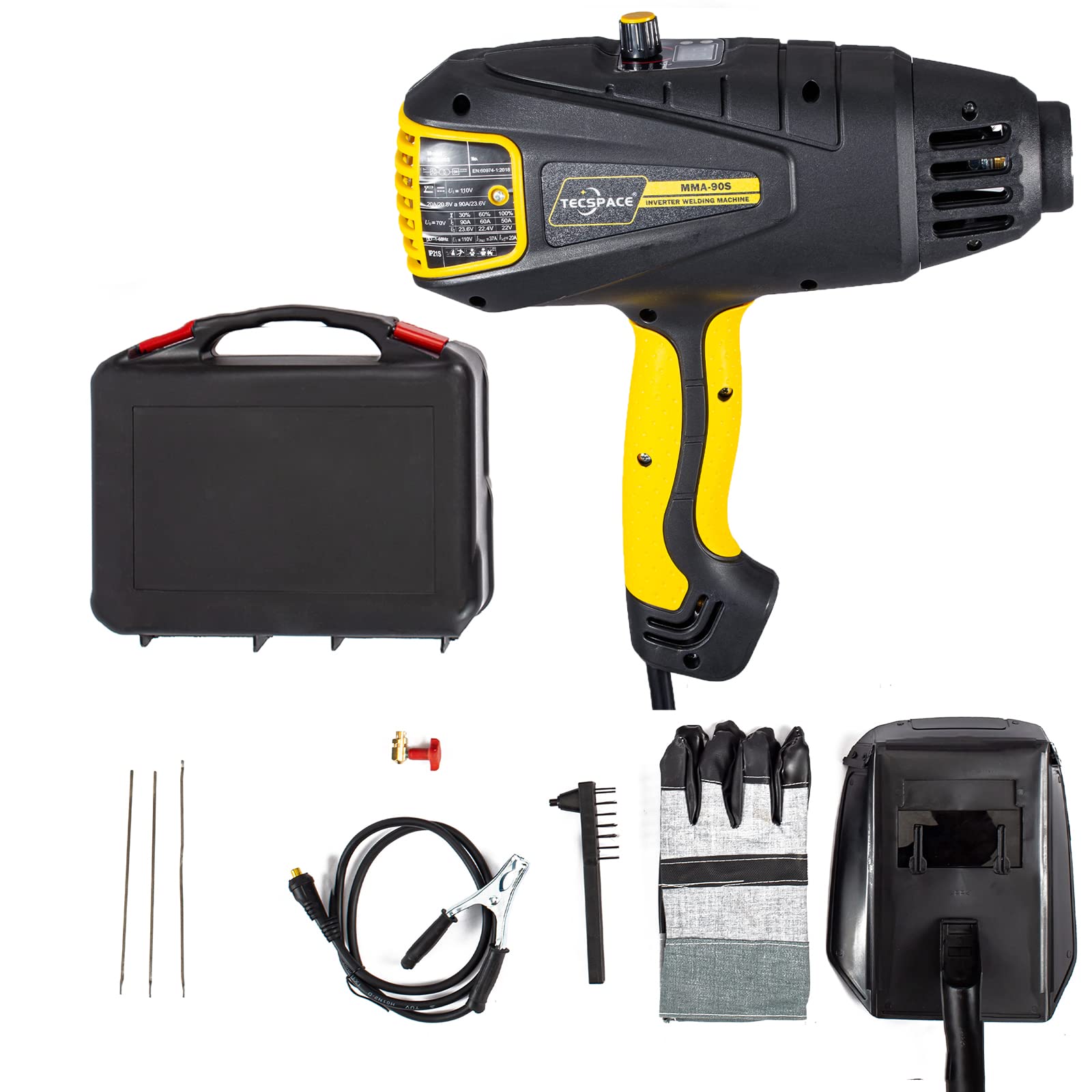 TECSPACE 110V Portable Handheld Welding Machine - Digital IGBT Inverter Welder with Complete Tool Set for DIY, Home Repair, Metal Fabrication and Automotive Maintenance