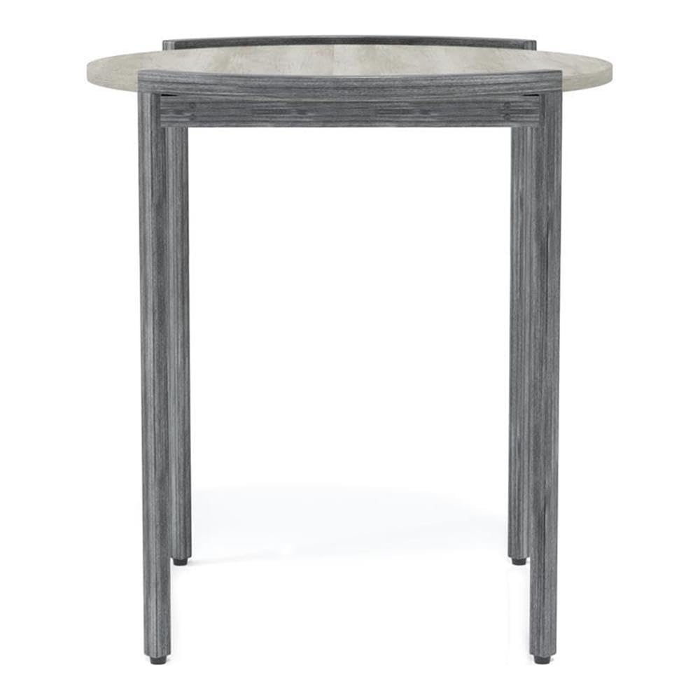Furniture of America Mordicai Metal Round End Table - Light Gray Finish | Modern Side Table for Living Room, Bedroom, or Office