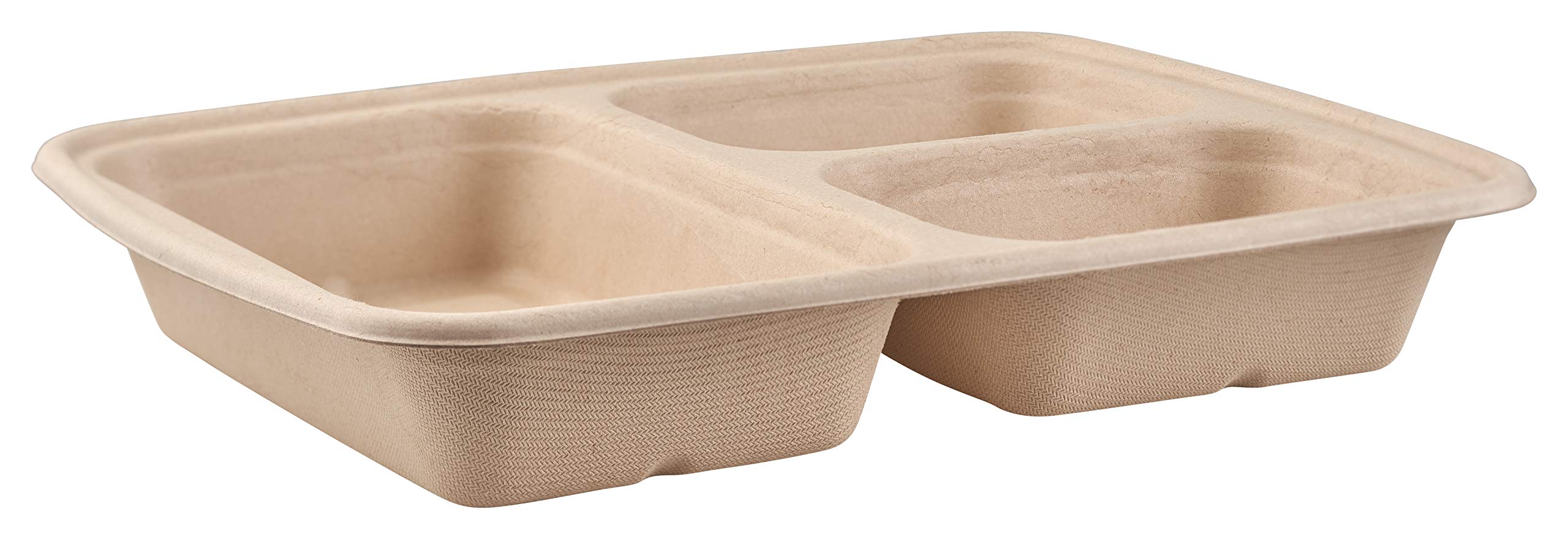 [100 Pack] 36 oz 3-Compartment Eco-Friendly Compostable Food Containers with Lids - Biodegradable Sugarcane Fiber Lunch Trays | Heavy Duty, Microwave Safe, Bento Box & Meal Prep | Perfect for Office Lunches, Picnics, and Takeout Meals