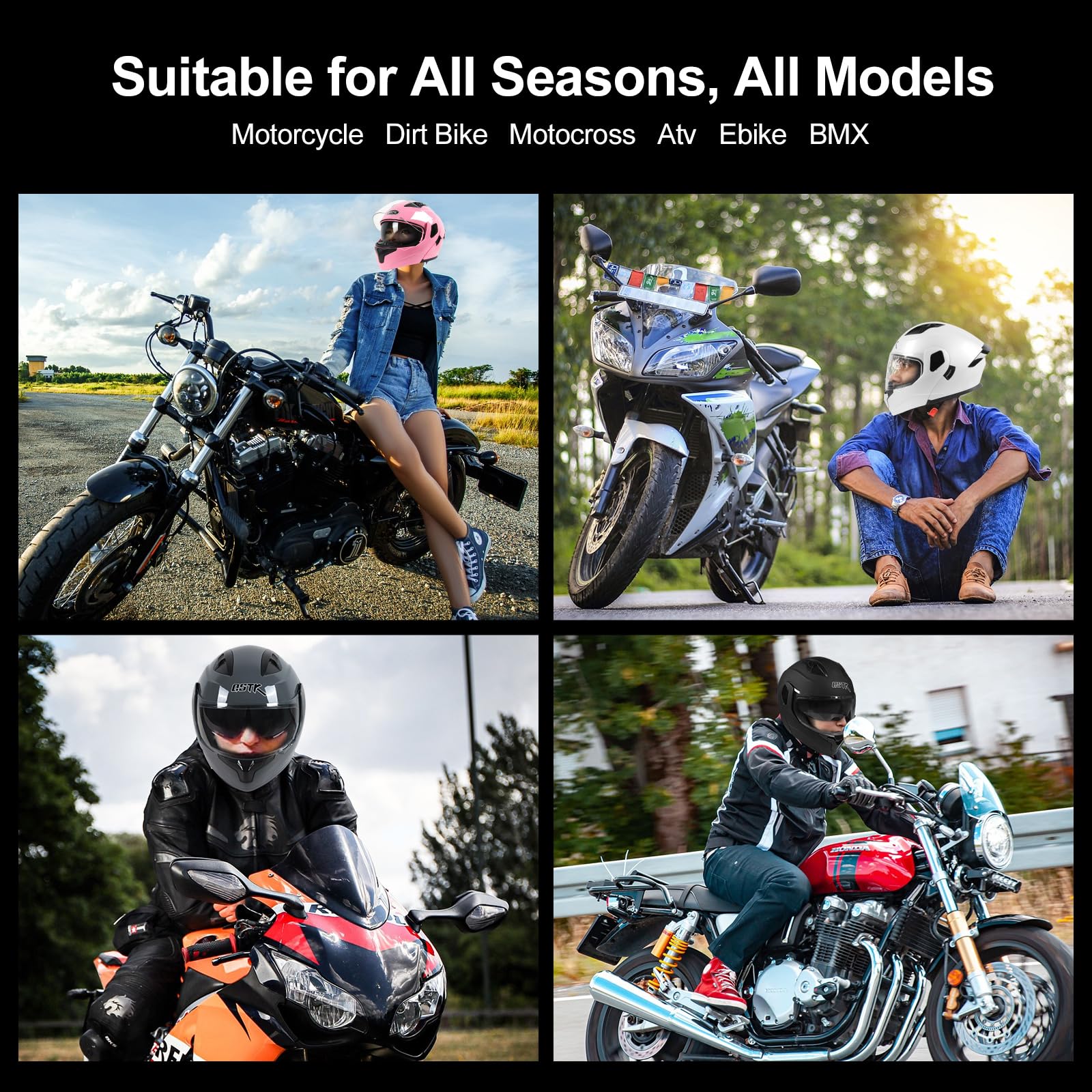 DOT Approved Full Face Motorcycle Helmet for Men & Women - ATV, Dirt Bike, Motocross & Street Riding - Includes Gloves & Mask for Ultimate Protection