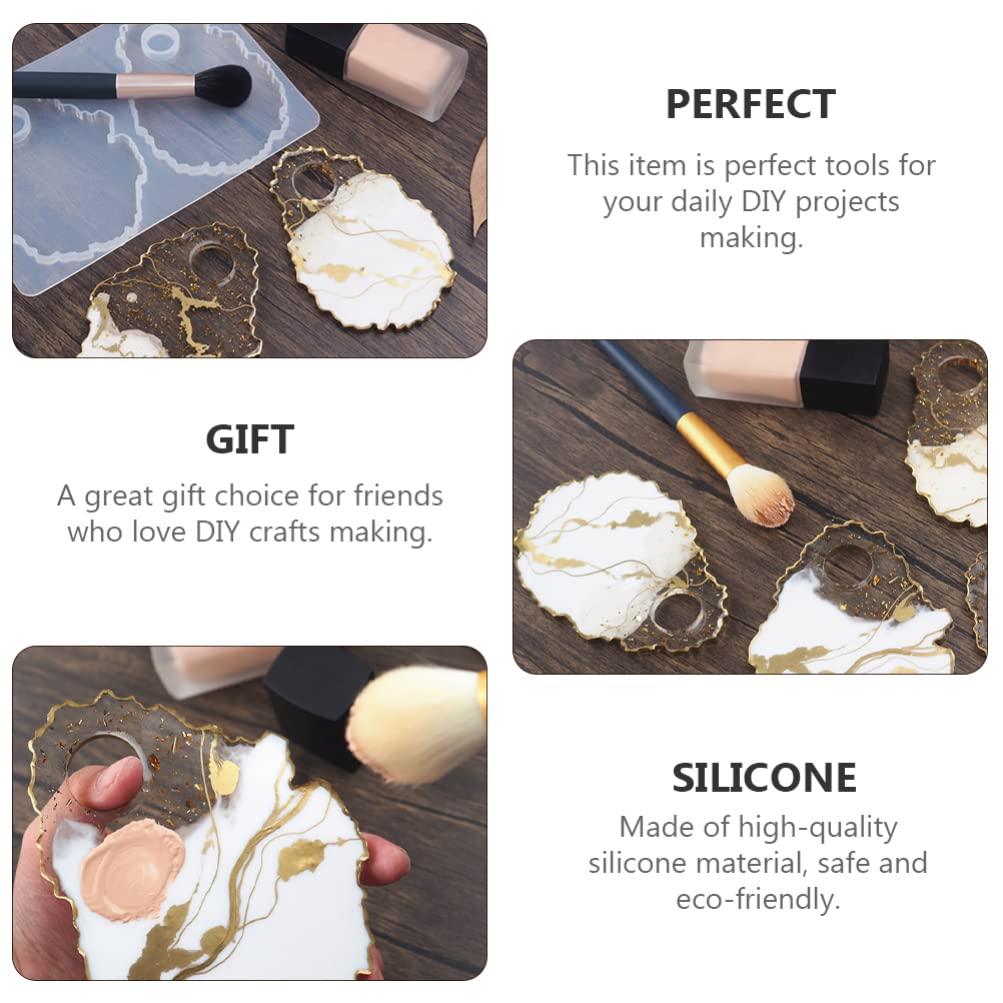 Premium Resin Silicone Makeup Palette Molds - DIY Artist Paint Palette & Agate Coaster Silicone Molds for Epoxy Resin Crafts, Nail Art Polish Holder - Perfect for Makeup Artists, Nail Technicians & Resin Art Projects