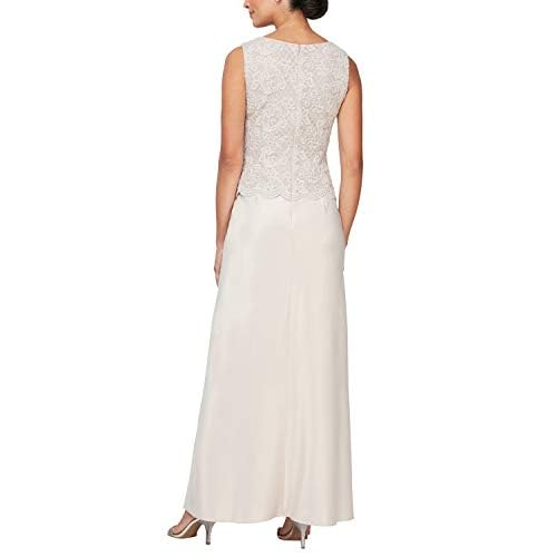 Alex Evenings Women's Elegant Two-Piece Mother of the Bride Dress with Lace Jacket - Petite & Regular Sizes | Perfect for Weddings, Formal Events & Special Occasions