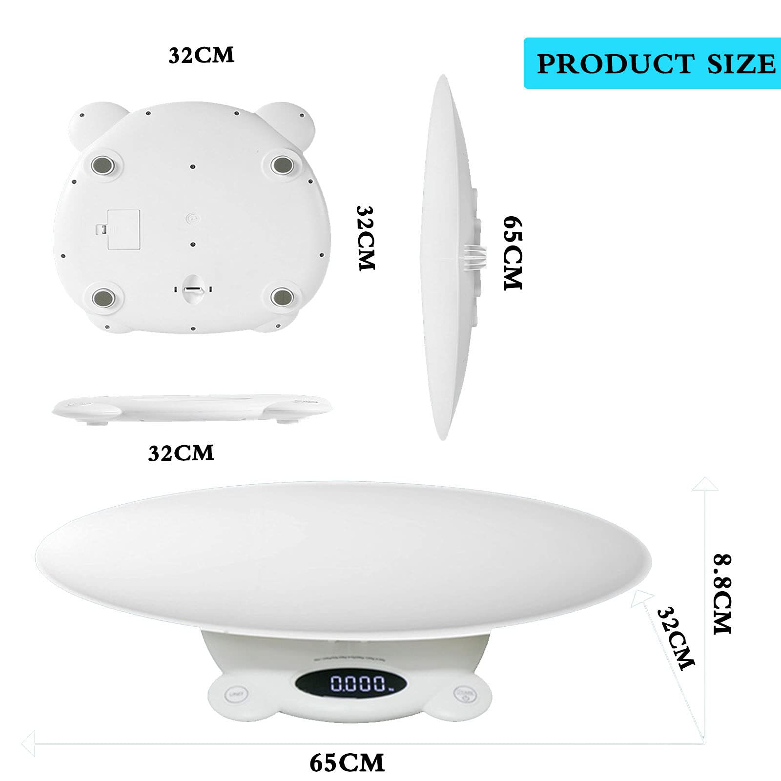 Digital Pet & Baby Scale - Accurate Weight Measurement up to 264Lbs with LCD Blue Backlight | Includes 3 AAA Batteries | Perfect for Toddlers, Puppies, Cats, Dogs & Adults | Ideal for Home Use, Veterinary Clinics, and Pet Grooming