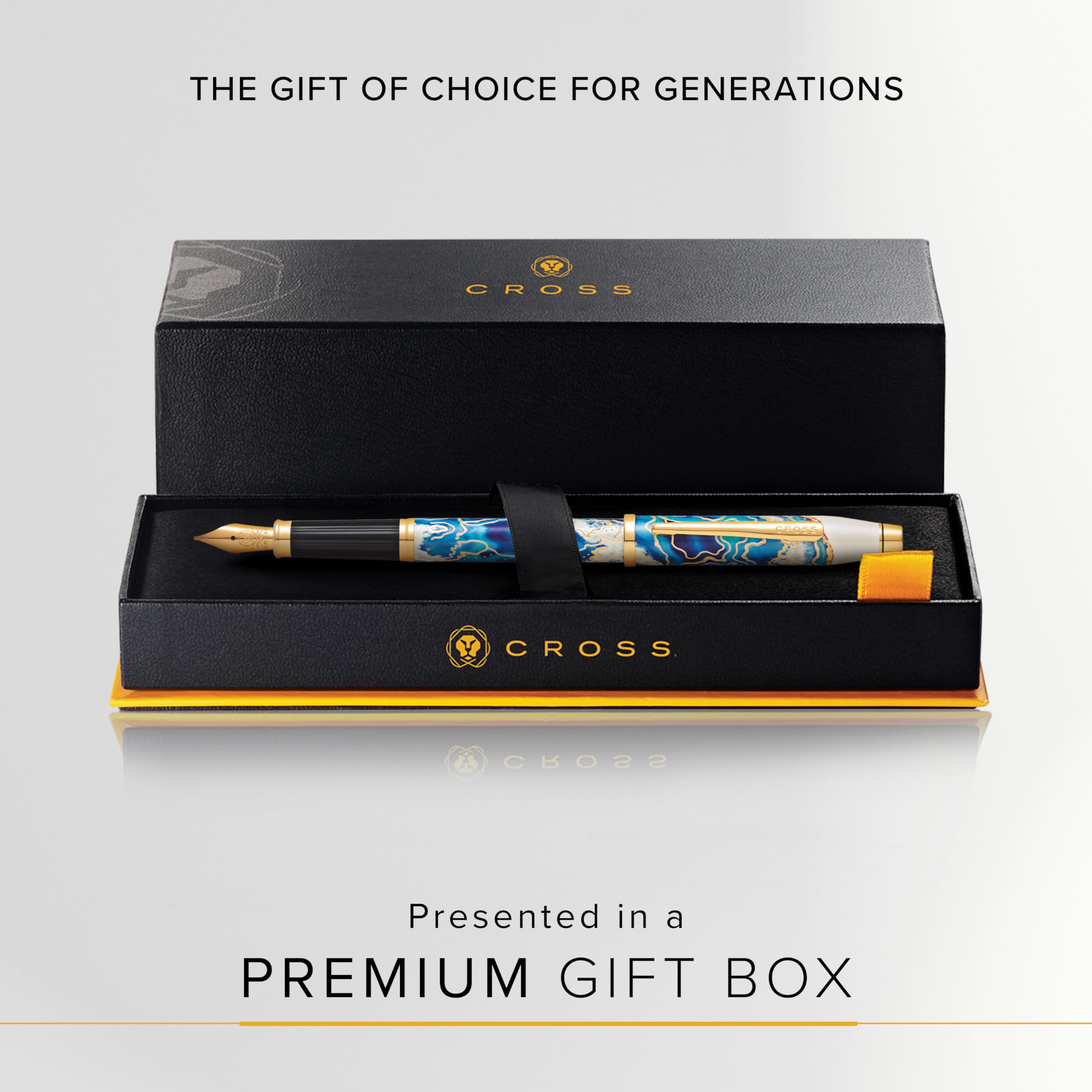 Premium Cross Wanderlust Refillable Fountain Pen with Fine Nib - Luxury Malta Design Ink Pen Set in Gift Box - Perfect for Writing, Journaling & Elegant Gifts