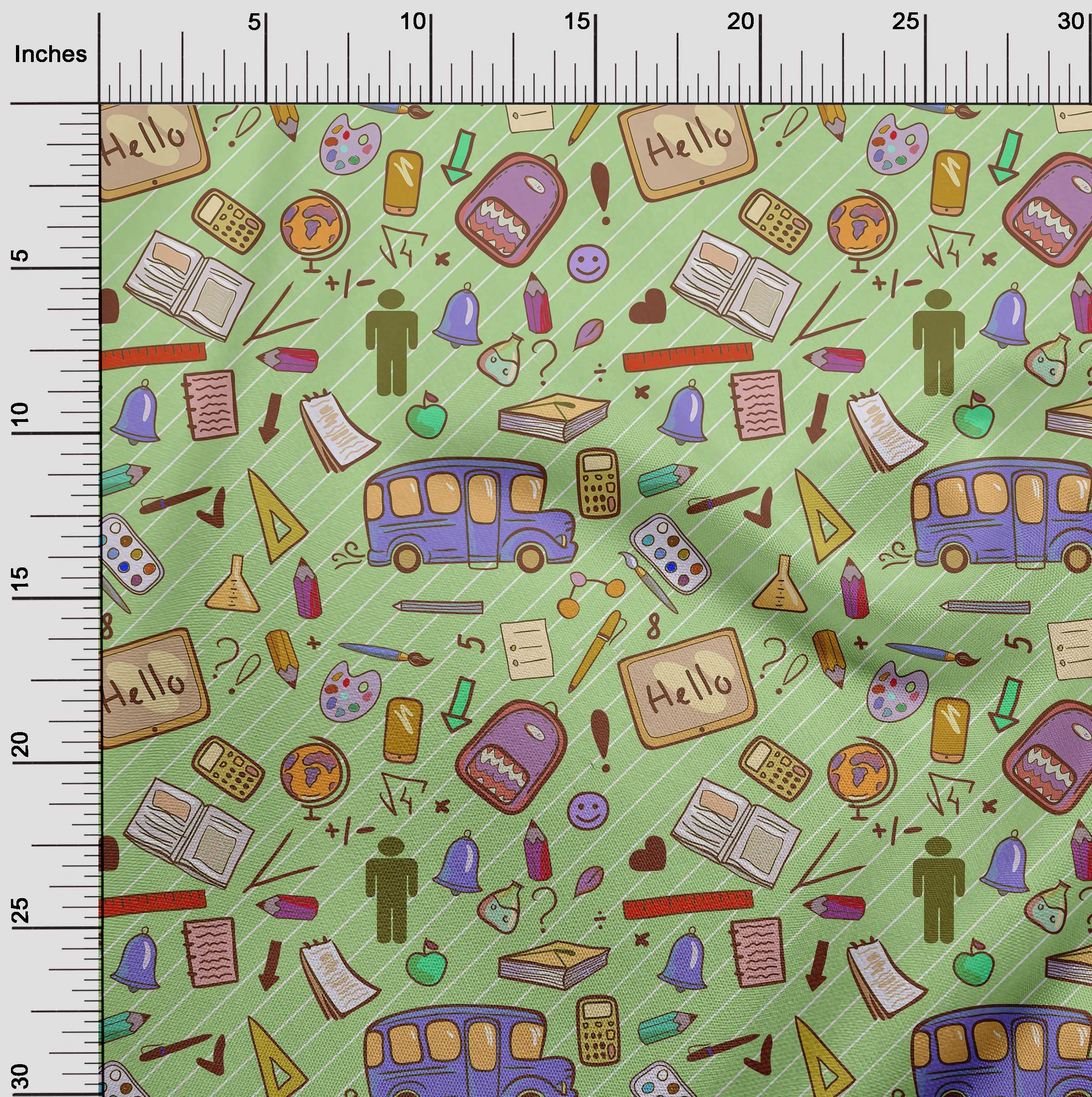 Premium Light Green Cotton Cambric Fabric for Kids DIY Clothing - 42 Inch Wide by The Yard | Printed Sewing Supplies for Dresses, Quilts & Crafts
