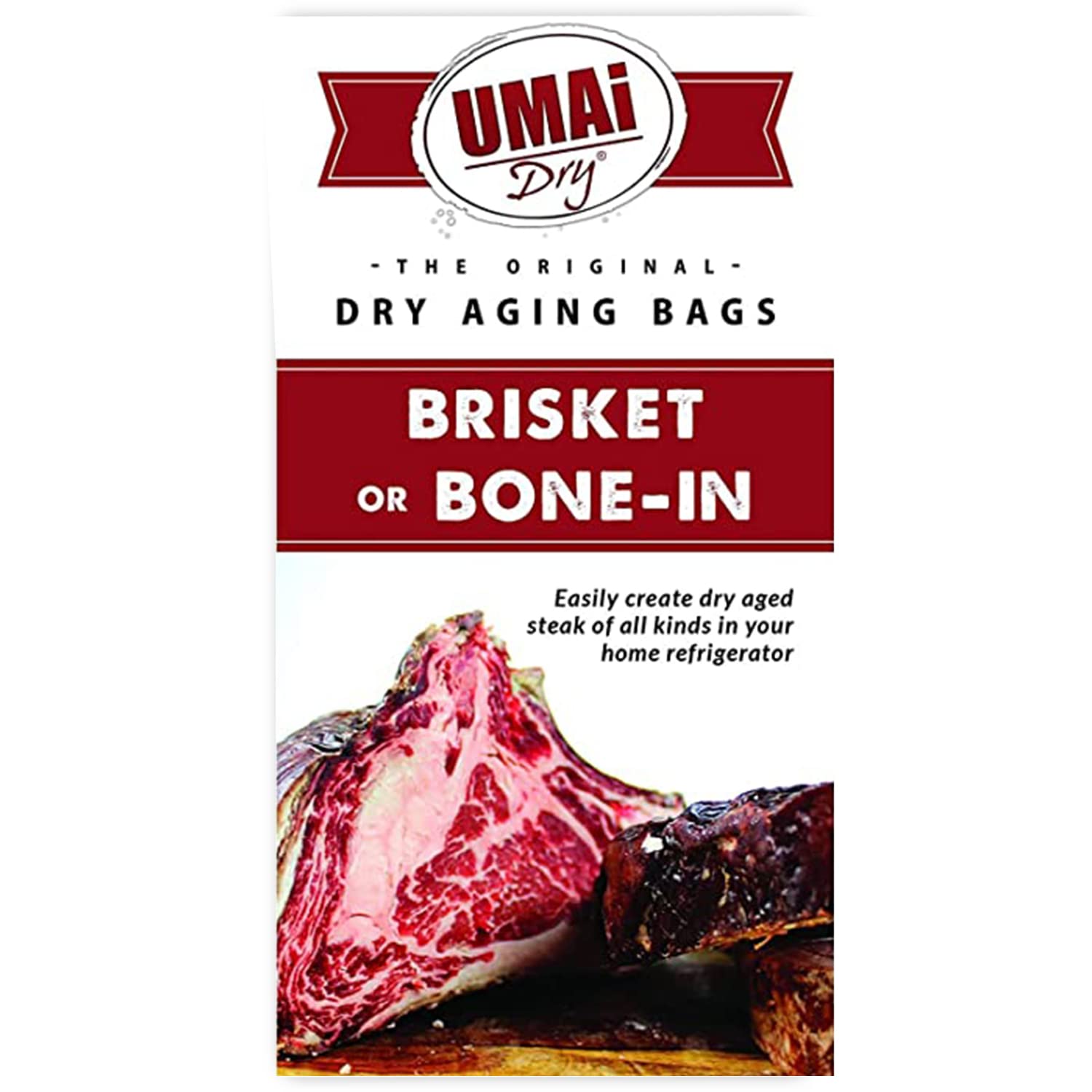 UMAi Dry Aging Bags for Steaks - Pack of 3 | Meat Aging Bags for Beef, Brisket & Bone-In Cuts (14-20 lbs) | Home Refrigerator Steak Ager | No Vacuum Sealer Required | Achieve Tender Aged Beef in 28-45 Days | Perfect for Home Chefs & BBQ Enthusiasts
