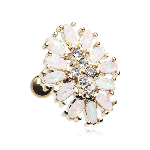 Opal Gliia Delight Flower Cartilage Tragus Earrings - Dainty Stud Earrings for Women, Hypoallergenic Body Jewelry for Tragus, Helix, or Cartilage Piercing - Perfect for Everyday Wear, Parties & Special Occasions