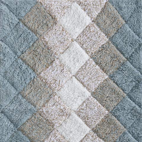 Non-Slip Cotton Bathroom Rugs Set of 2 - Grey Beige Albany Inspired Quick Dry Bath Mats for Bathroom Floor, Tub, Spa & Shower | 21x32 & 17x34 Inch Absorbent Bath Mats for Living Room, Entryway & Door Mats | Perfect for Modern Homes & Guest Bathrooms