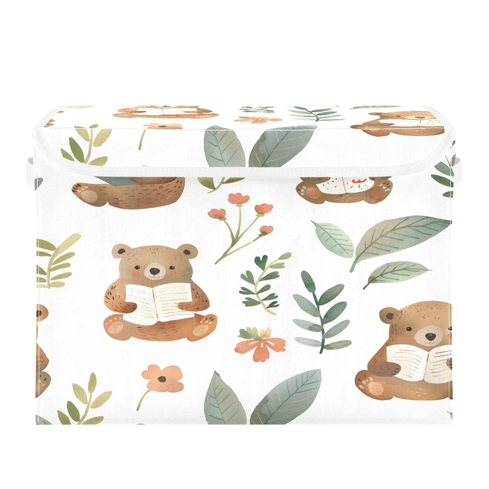 Foldable Fabric Storage Bins with Lids - Collapsible Organizer Boxes for Home, Bedroom, Closet & Office - Perfect for Books, Toys, Blankets & Seasonal Items Storage