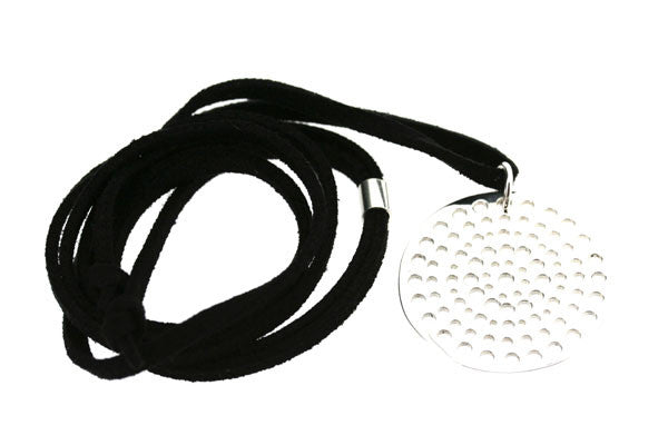 Drilled Circle Pendant on Black Suede Cord - Minimalist Boho Necklace for Women - Perfect for Layering, Everyday Wear & Gift Giving