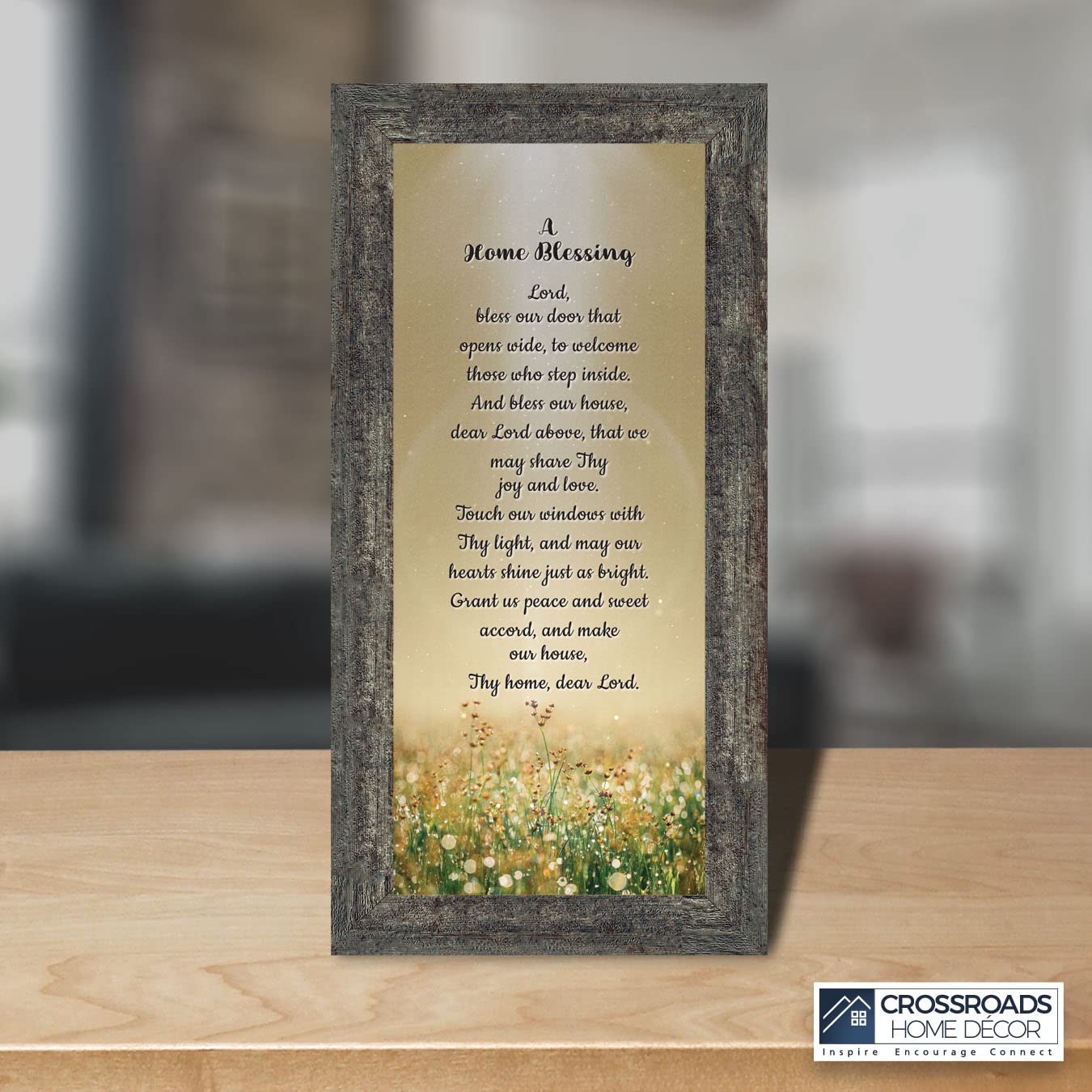 God Bless This Home Sign - Wooden Wall Decor for House Blessing, Christian Home Décor, Farmhouse Style - Perfect for Entryway, Living Room & Gift Giving