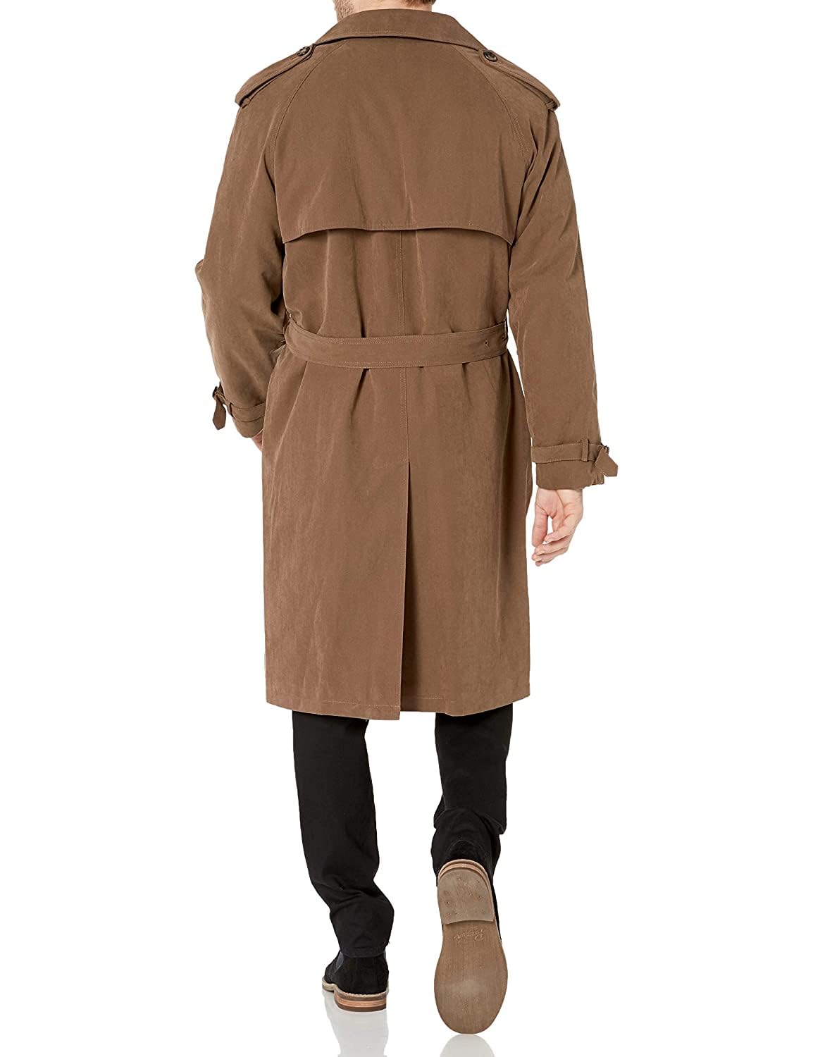 LONDON FOG Men's Classic Waterproof Double Breasted Trench Coat with Detachable Lining & Removable Collar | Formal Outerwear for Business & Winter Weather