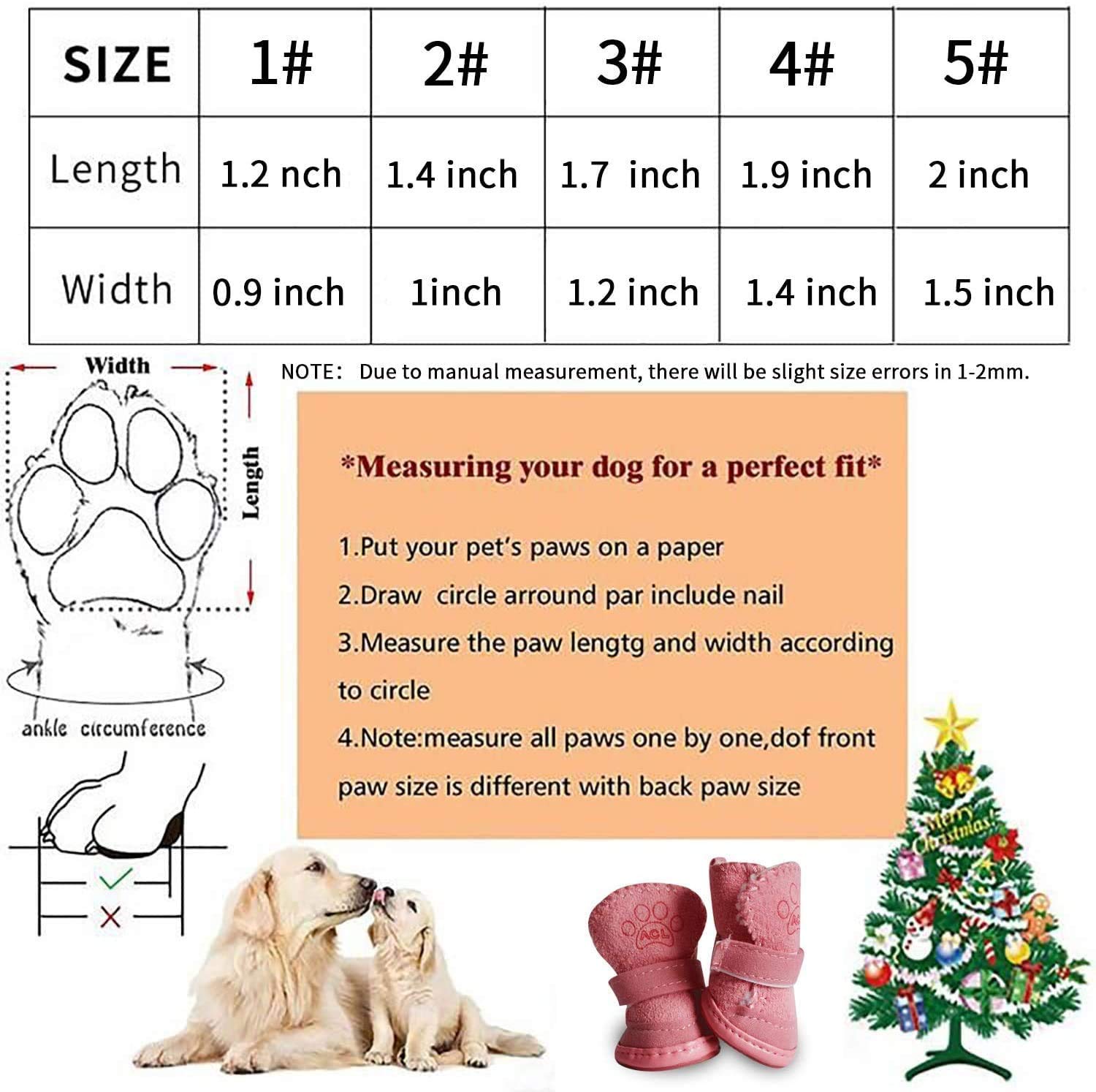 Payanwin Anti-Slip Dog Boots - Winter Warm Snow Shoes with Skidproof Soles for Small Dogs (XL, Brown) | Perfect for Snowy Walks, Hiking & Outdoor Adventures