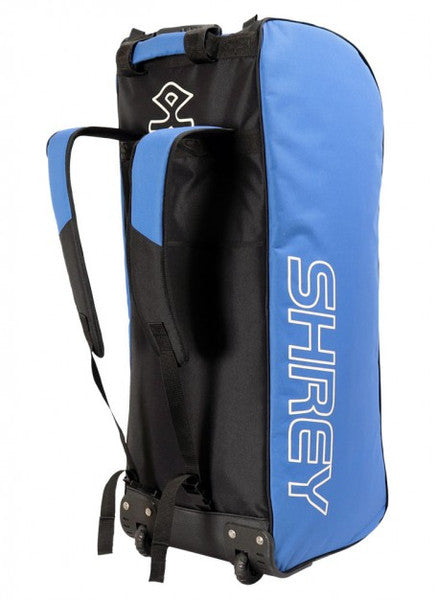 Shrey Star Duffle Wheelie Cricket Kit Bag - Black/Blue - Perfect for Cricket Matches, Travel & Sports Gear Storage