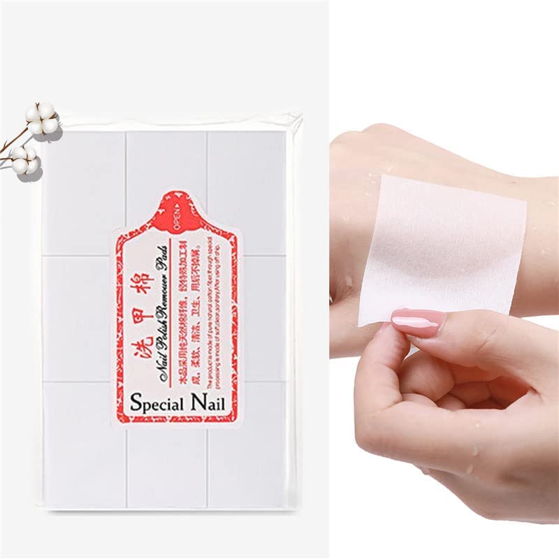 KIRA 1000 Pcs Lint-Free Nail Cotton Pads - Gel Polish Remover, Eyelash Extension Glue Cleaning Wipes for Professional & At-Home Nail Care | Nail Art, Manicure & Salon Use