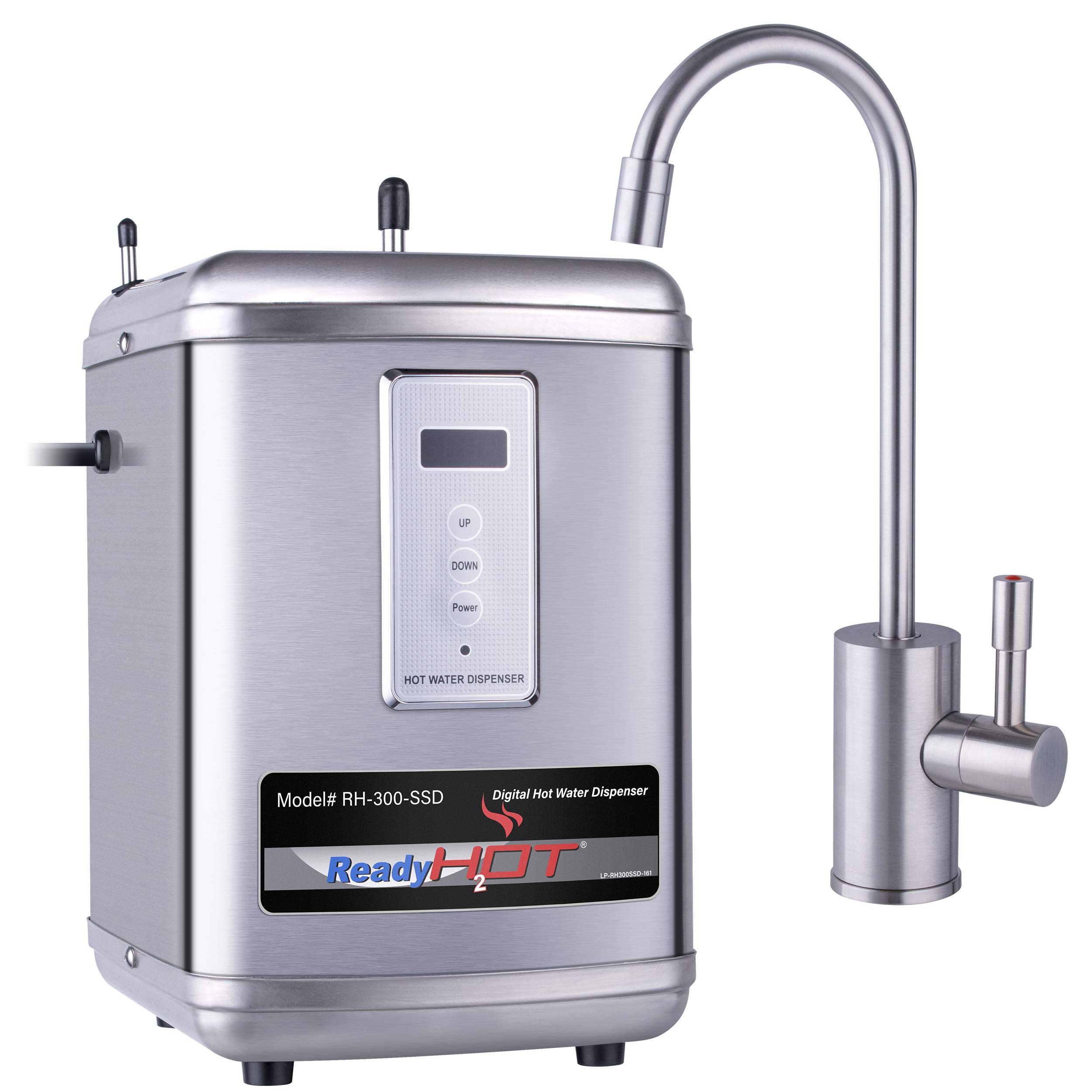 Ready Hot 41-RH-300-F570-BN Digital Instant Hot Water Dispenser System - 2.5 Quart Capacity, Single Lever Faucet with LED Display in Brushed Nickel Finish - Perfect for Kitchen, Office, or Tea/Coffee Station