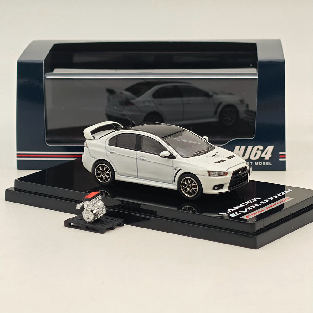 1/64 Scale Mitsubishi Lancer Evolution X Final Edition White Diecast Model Car - Hobby Japan HJ642053CWP - Perfect for Collectors, Racing Enthusiasts & Display