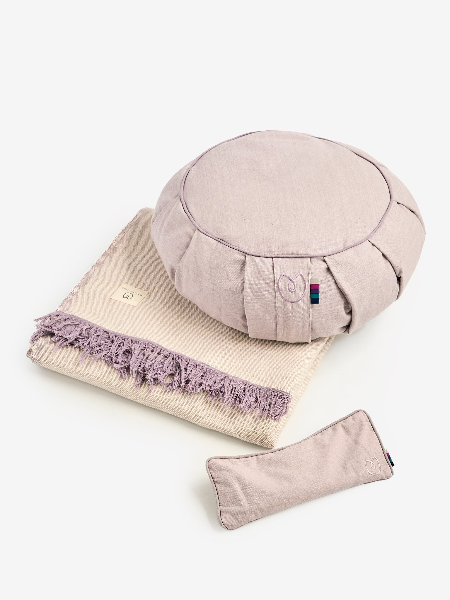 Yogamatters Zafu Meditation Cushion Set with Blanket & Eye Pillow - Premium Yoga Bolster for Home Meditation, Zen Practice & Relaxation