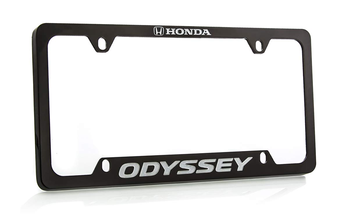 Honda Odyssey Wordmark Metal Black License Plate Frame Holder - Durable Car Accessory for Honda Odyssey Minivans - Perfect for Customization & Personalization