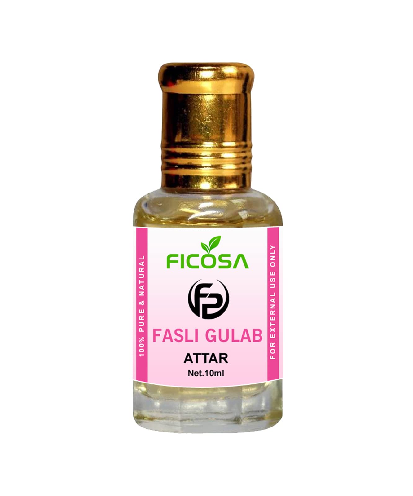 Ficosa Fasli-Gulab 10ml Natural Perfume Oil for Men & Women | Alcohol-Free Indian Attar with Floral Scent | Long-Lasting Fragrance for Daily Wear, Special Occasions & Aromatherapy (10ml)