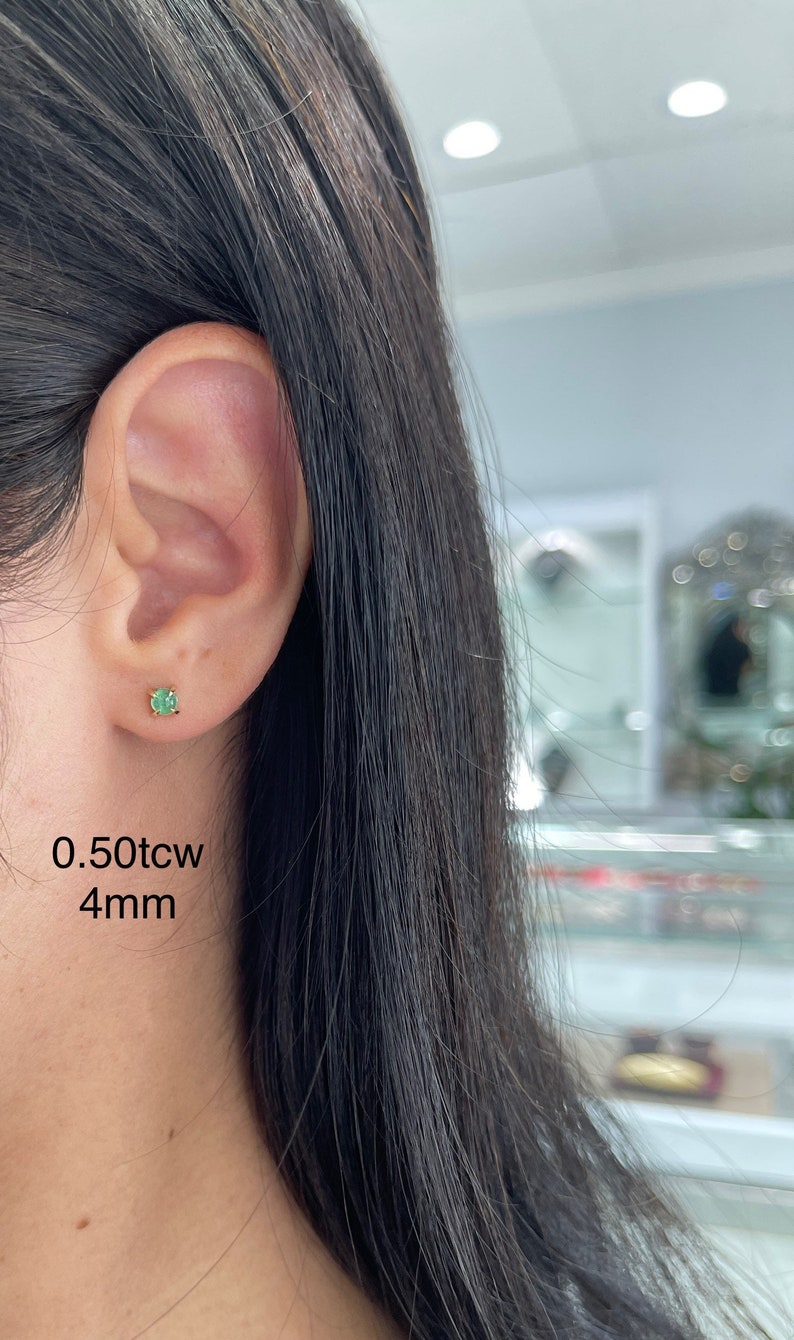 2.30tcw Natural Earth-Mined Emerald Cabochon Dome Cut Push Back Earrings in 14K Gold - Perfect for Weddings, Parties & Special Occasions