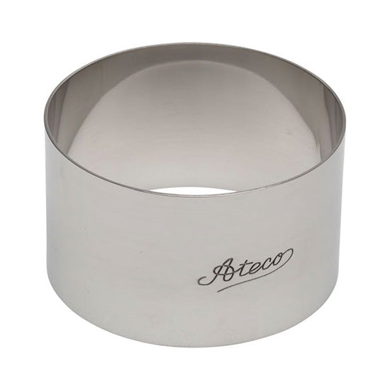 Ateco 4901 Stainless Steel Round Cake Mold 3 x 1.75 Inch - Perfect for Baking Cakes, Cupcakes, and Desserts