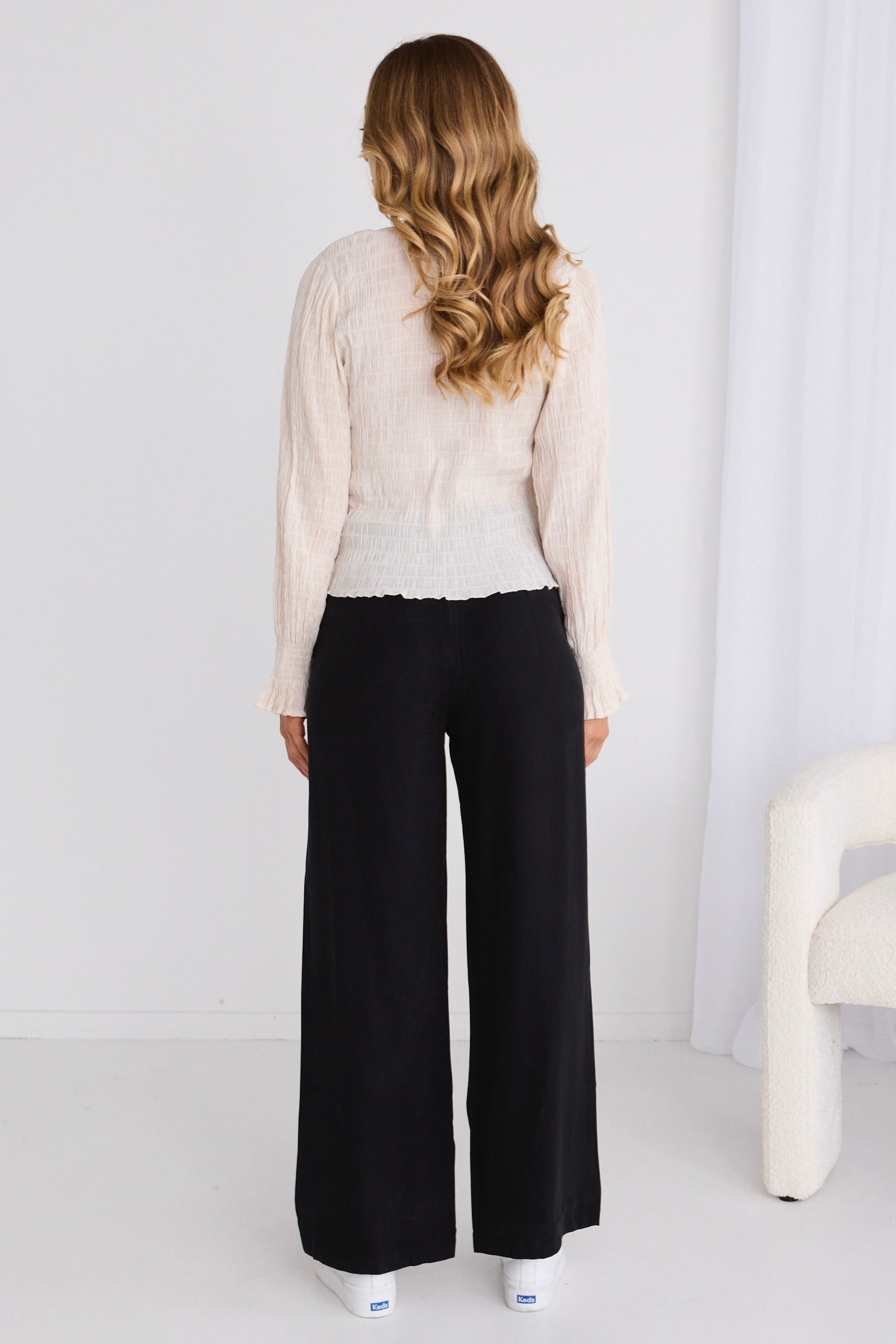 Effortless Black Viscose Deep Band Wide Leg Pants - Comfortable High Waist Lounge Pants for Women, Perfect for Yoga, Home Wear and Casual Outfits