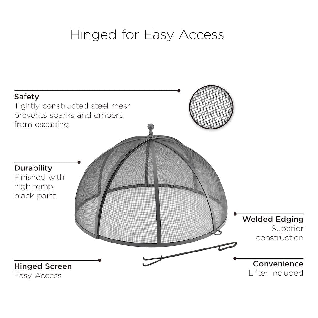 Good Directions 40-Inch Extra Large Spark Screen with Lifter - Premium Fireplace Accessory for Outdoor Fire Pits & Campfires