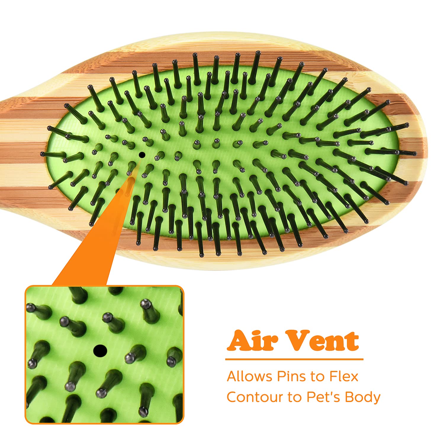 2-in-1 Dog & Cat Grooming Brush - Pin & Bristle Soft Brush for Loose Fur & Dirt Removal | Perfect for Long & Short Haired Pets | Ideal for Daily Grooming & Shedding Control