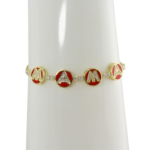 MAMA Enamel Charm Bracelet - Elegant Handmade Jewelry for Women, Mothers & Daughters | Perfect Gift for Birthday, Anniversary & Mother's Day | Stylish Accessory for Everyday Wear & Special Occasions
