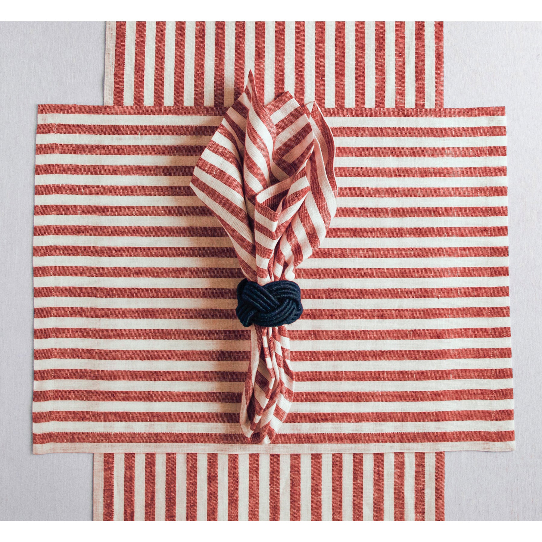 Amalfi Stripe Cotton Placemats Set of 6 - Waterproof & Washable Table Mats for Dining, Kitchen, and Party Decor - Elegant Italian-Inspired Table Setting Accessories