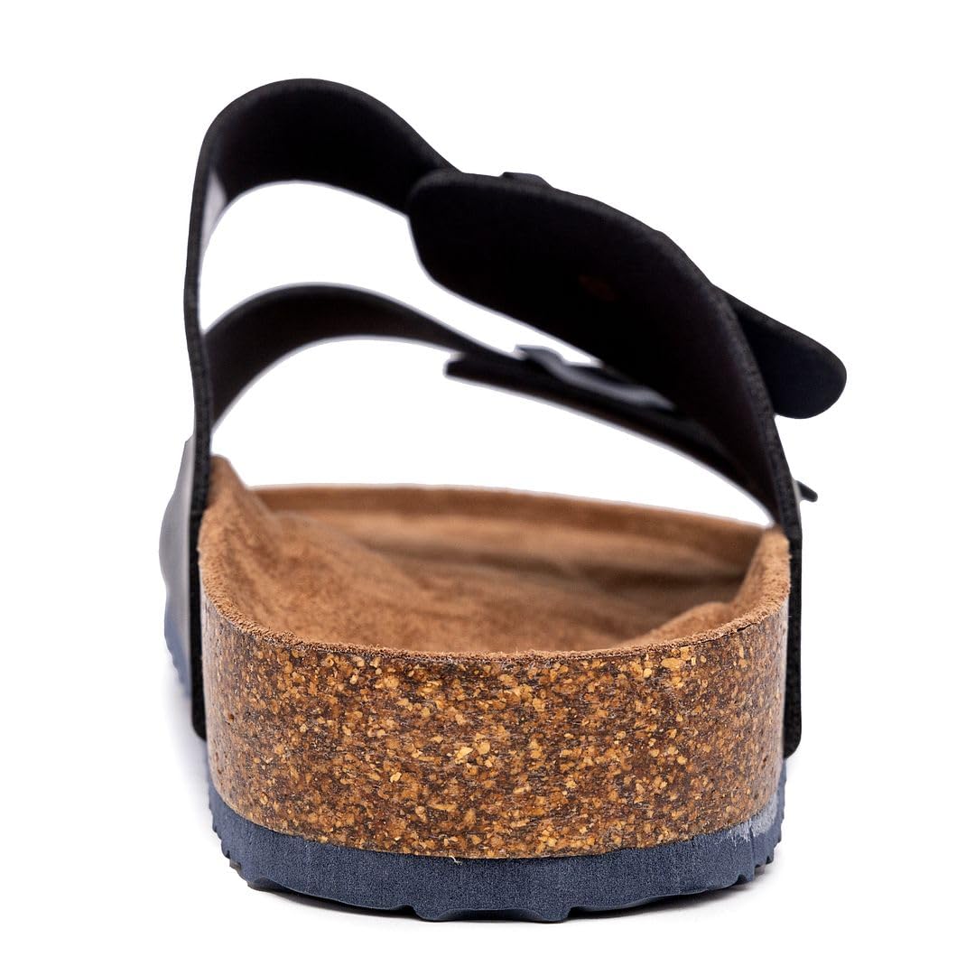 Nautica Men's Comfortable Adjustable Buckle Sandals with Cork Footbed - Casual Slides for Beach, Pool & Summer Wear (Regular/Wide Width, Big Size) - Breathable & Stylish Outdoor Footwear