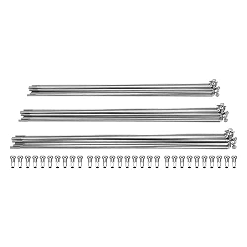 FIZZOQI 10PCS 14G Stainless Steel Bicycle Spokes with Nipples - 143/168/193/220/245/270mm J-Bend Spokes for Electric Bikes, Mountain Bikes, Road Bikes & Motorcycles - Durable Replacement Spokes for Off-Road Cycling & Commuting