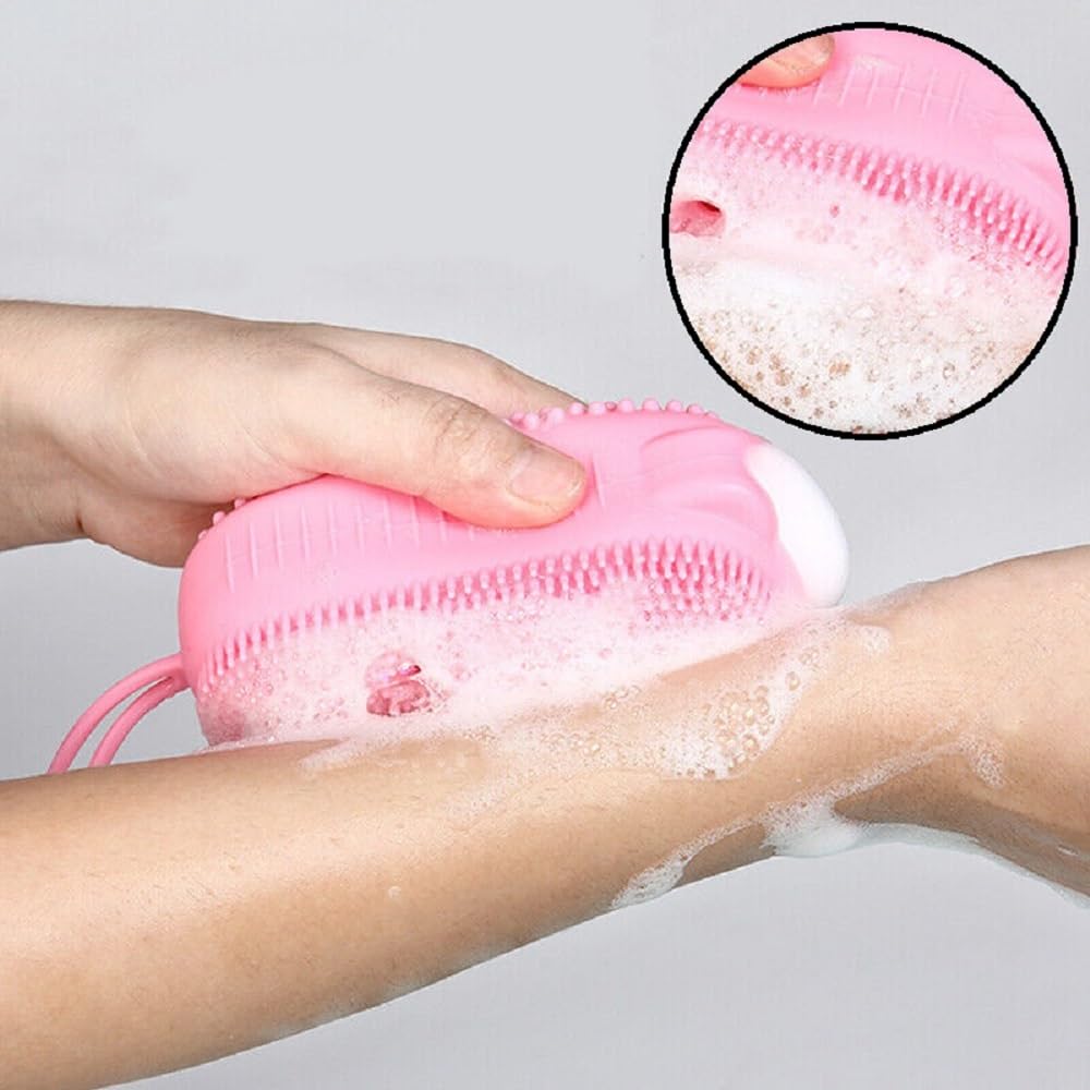 **Premium Silicone Bubble Bath Brush - Ultra Soft Body Scrubber for Men & Women - Exfoliating Shower Brush (Multicolor, 1pc) - Perfect for Spa, Relaxation & Gentle Skin Care**