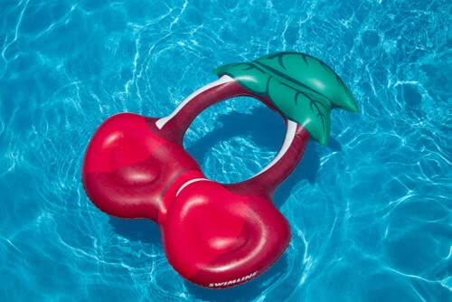 LODOICEA 90648 Cherry Print Inflatable Swimming Pool Float - Fun Summer Pool Party, Beach Relaxation, Kids & Adults Water Play
