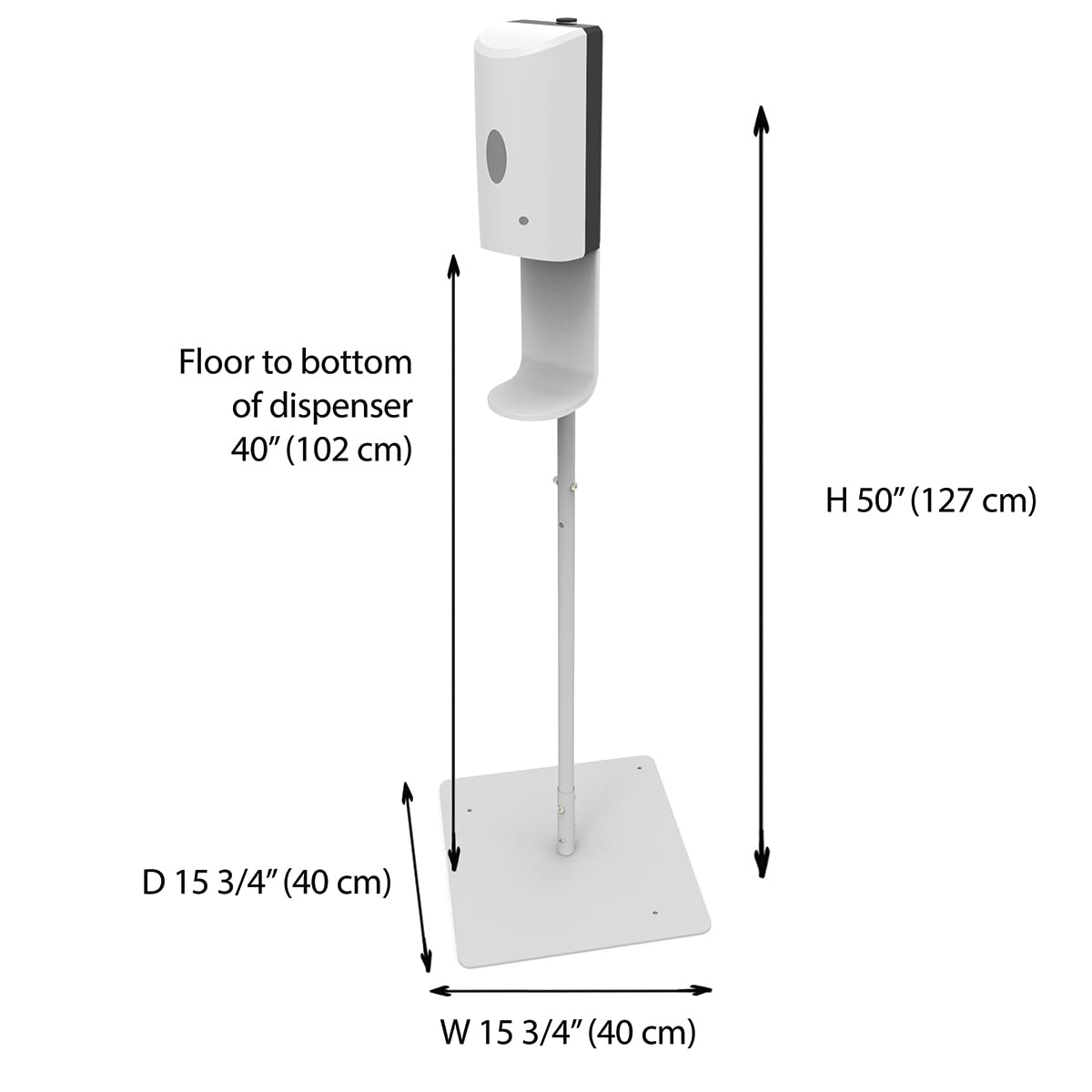 Copernicus Freestanding Hand Sanitizer Stand - White Metal Sanitizer Holder for Bathroom, Office & Public Spaces | Portable Soap Dispenser Mount (Stand Only)