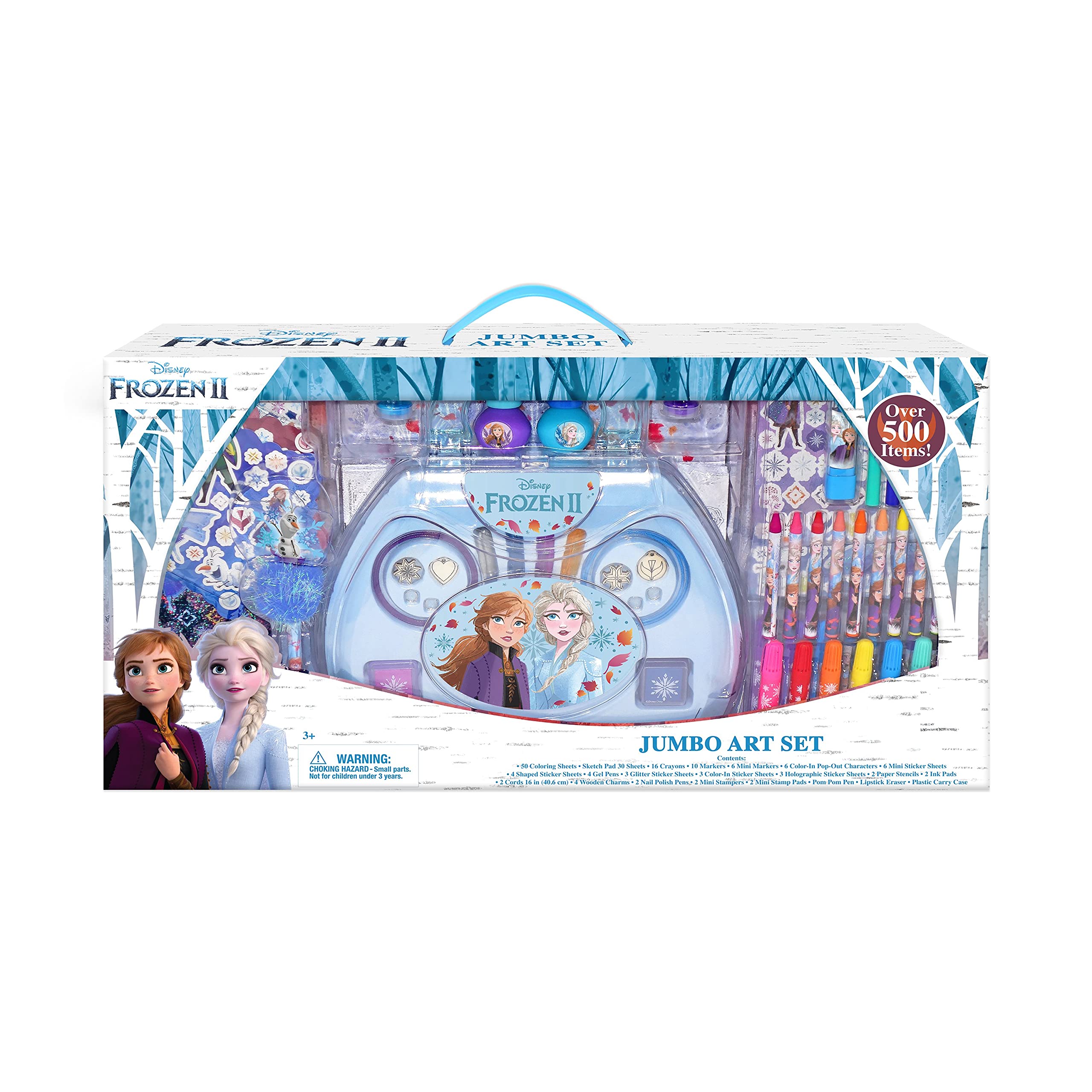 Disney Frozen Jumbo Art Set - 500 Pieces for Kids, Drawing & Coloring Supplies, Creative Gift for Girls & Boys - Perfect for Birthday, Christmas, School & Home Art Projects