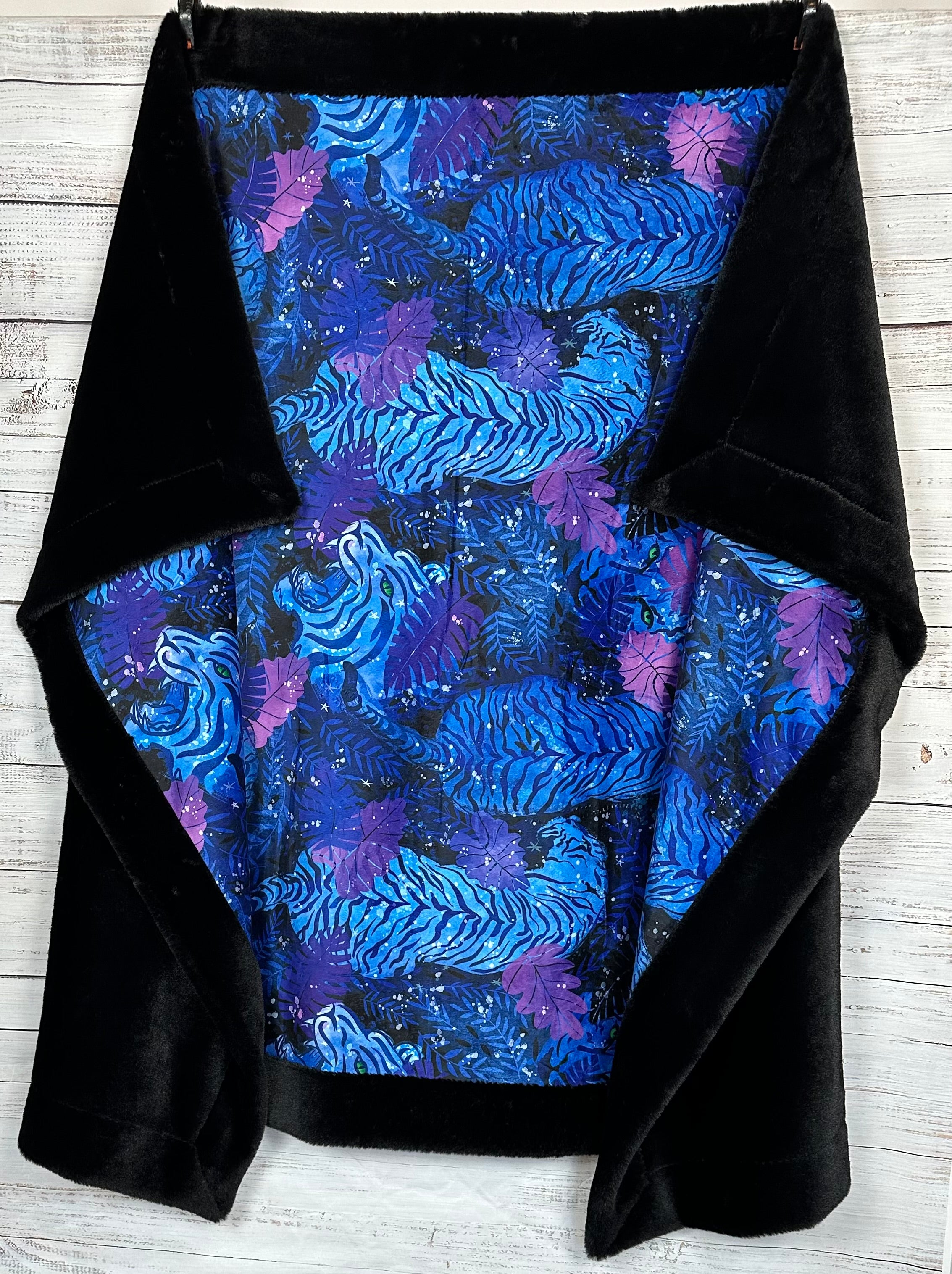 Year of the Tiger Black Seal Large 55x79 Minky Blanket - Soft Cozy Throw for Home Decor, Bedroom, Sofa & Gift Giving