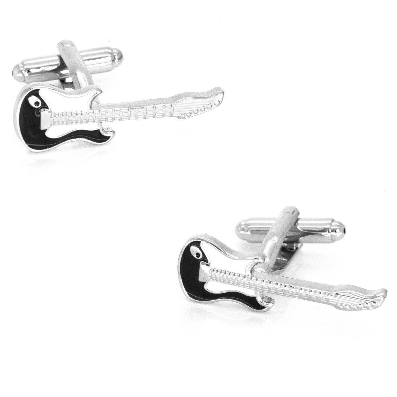 Stylish Colour Bass Electric Guitar Cufflinks for Men - Unique Music-Themed Dress Accessories - Perfect for Weddings, Concerts & Formal Events