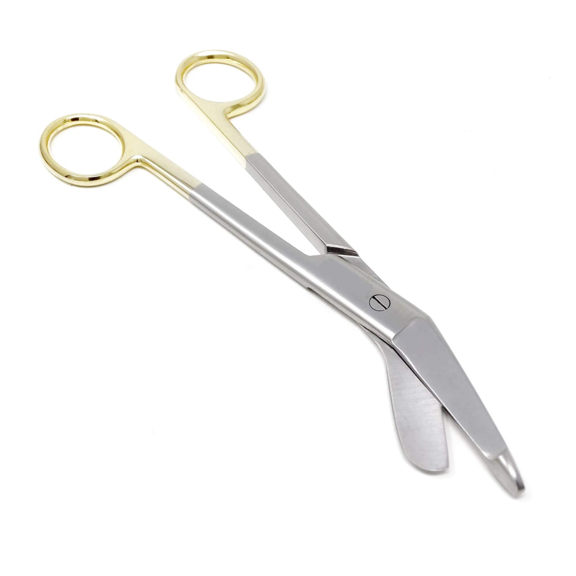 OdontoMed2011 Supercut Lister Bandage Scissors - 3.5 Inch Stainless Steel Medical Scissors with Serrated Blade & Gold Rings - Ideal for EMT, First Aid, Nursing, and Surgical Use