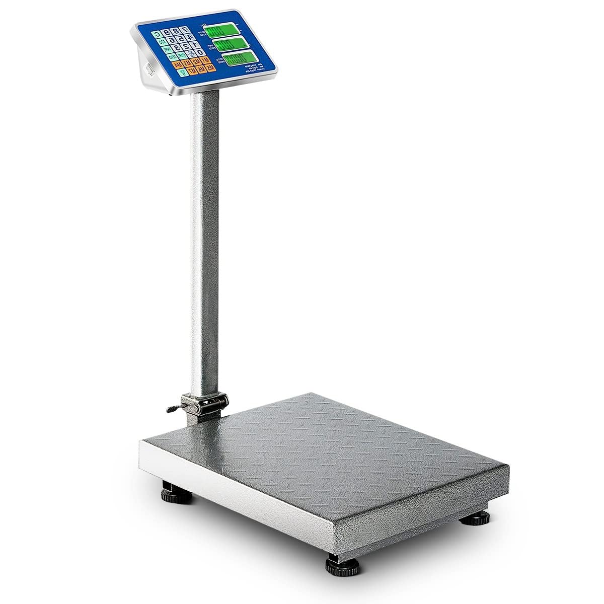MEDIMALL 660lbs Digital Floor Scale - Foldable Electronic Platform Scale with LCD Display, AC/DC Power, LB/KG Switch - Heavy Duty Shipping Scale for Luggage, Mailing, Warehouse, Logistics & Industrial Use