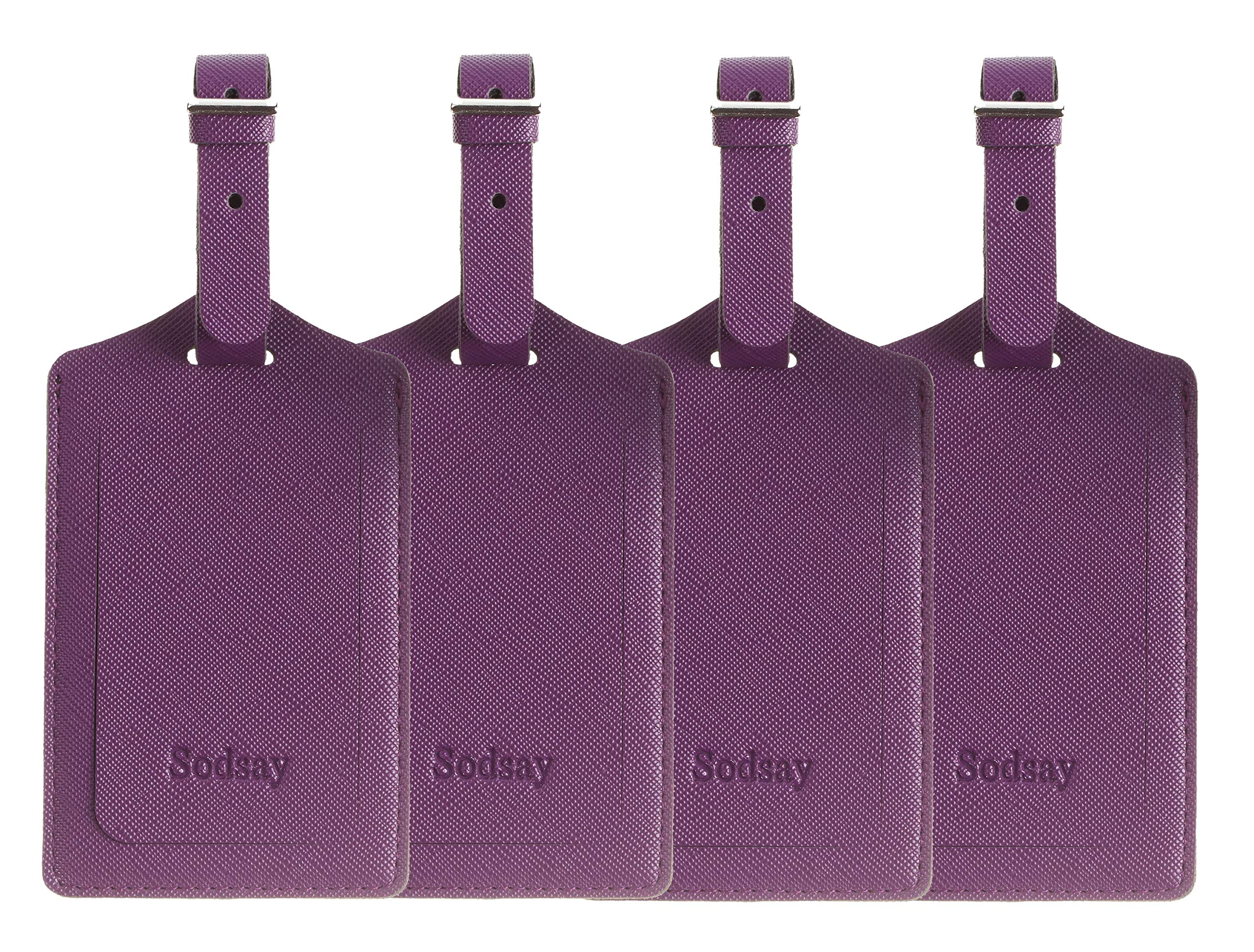 Premium Leather Luggage Tags Set of 4 - Personalized Travel Bag Tags for Suitcases & Backpacks - Durable ID Tags for Airports, Business Trips & Vacation Travel Accessories