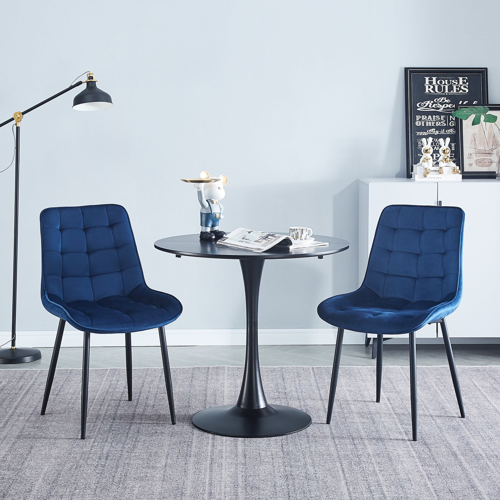 Modern Blue Dining Chairs Set of 2 - Contemporary Style with Advanced Technology - Perfect for Restaurants, Cafes, Bars, Offices & Living Rooms - Easy Assembly & Sturdy Design - Ideal for Home Dining & Commercial Spaces