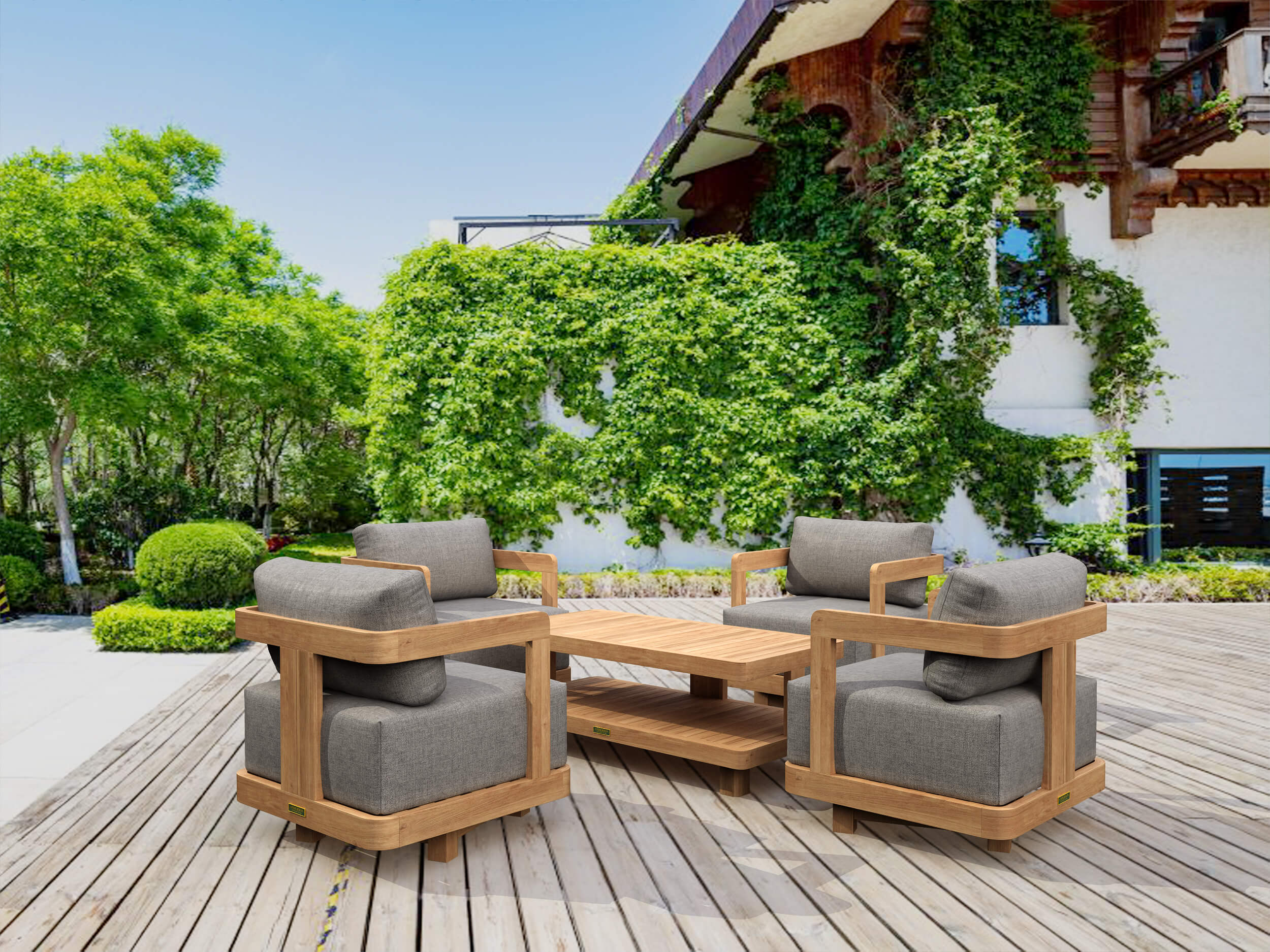 Granada 5-Piece Deep Seating Patio Furniture Set - Outdoor Wicker Sofa Sectional with Cushions for Backyard, Poolside & Garden Relaxation