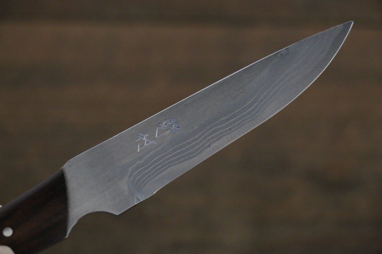 Premium Japanese White Steel No.2 Migaki Finished Hunter Knife - 100mm Blade with Ironwood Handle - Perfect for Outdoor Camping, Hunting & Bushcraft Activities
